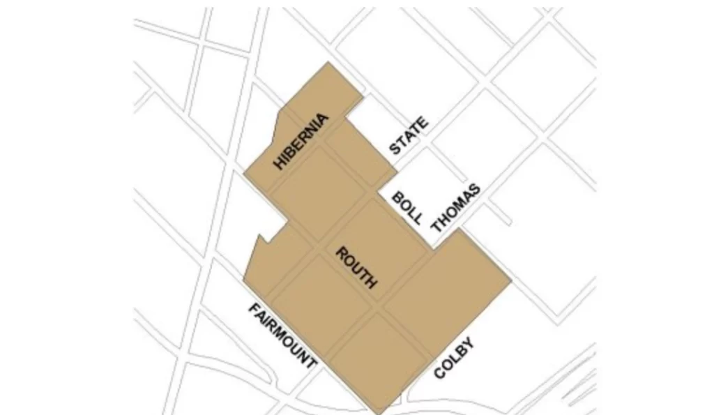Map Central Expressway and Woodall Rogers